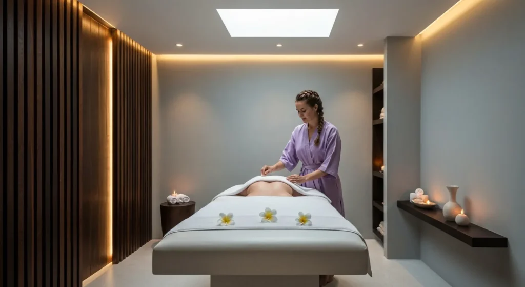 Traditional Balinese luxury massage in open-air tropical pavilion - Bali Luxury Spa