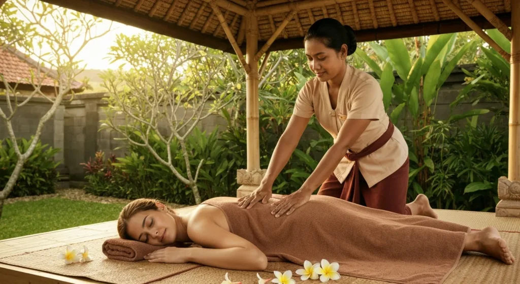 Traditional Balinese massage with aromatic coconut oil - Bali Luxury Spa