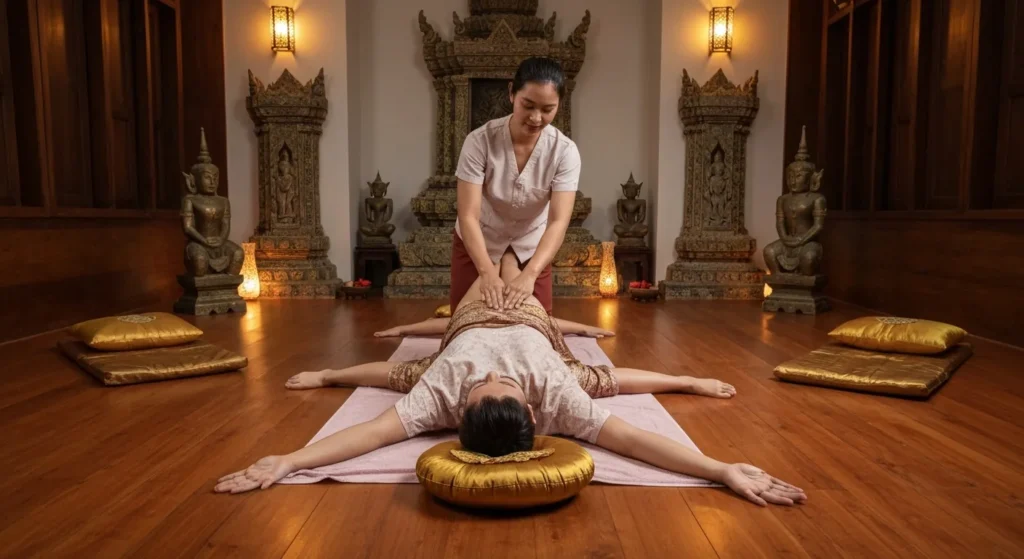 Traditional Thai massage stretching technique - Bali Luxury Spa