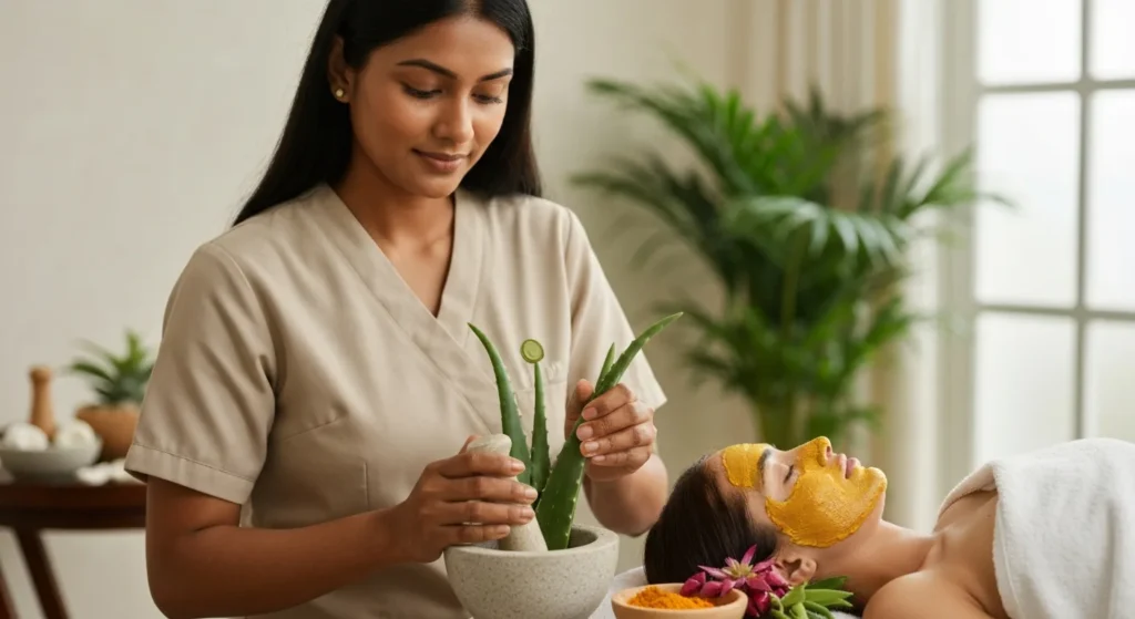 Organic facial treatment with fresh botanical ingredients - Bali Luxury Spa