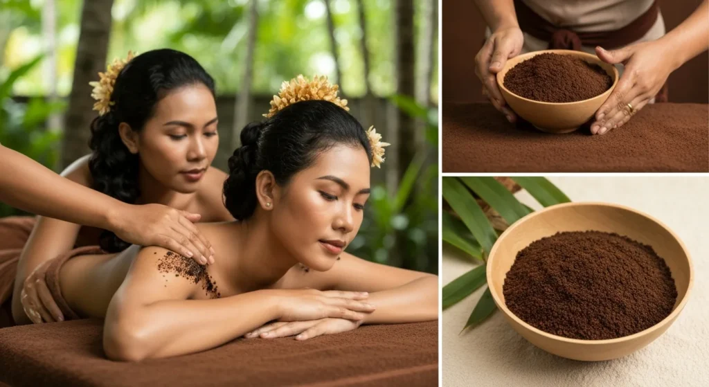 Balinese coffee body scrub with fresh ground coffee - Bali Luxury Spa