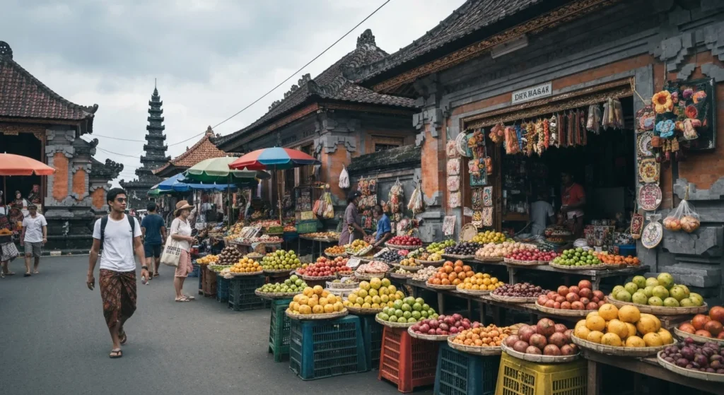 Denpasar vibrant local market with traditional offerings - Bali Luxury Spa