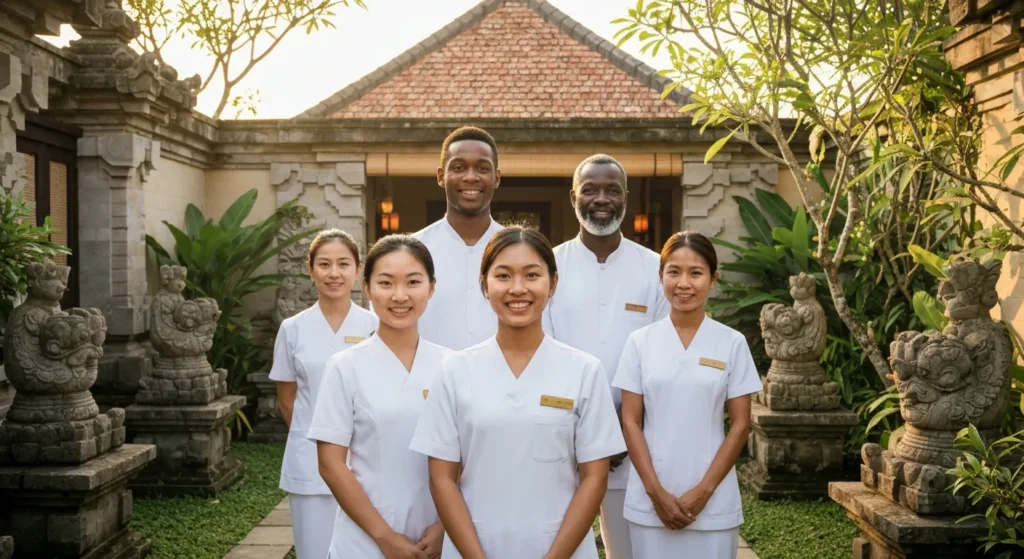 Certified spa therapist team portrait - Bali Luxury Spa Team